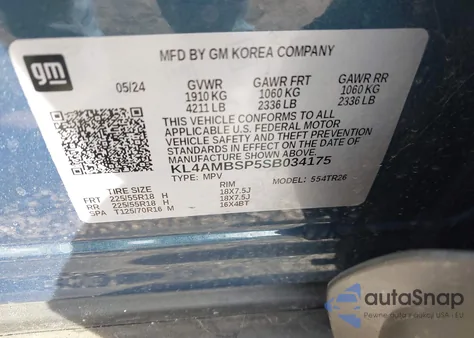 2025 Buick Encore Gx Preferred Fwd from USA, damaged, VIN KL4AMBSP5SB034175